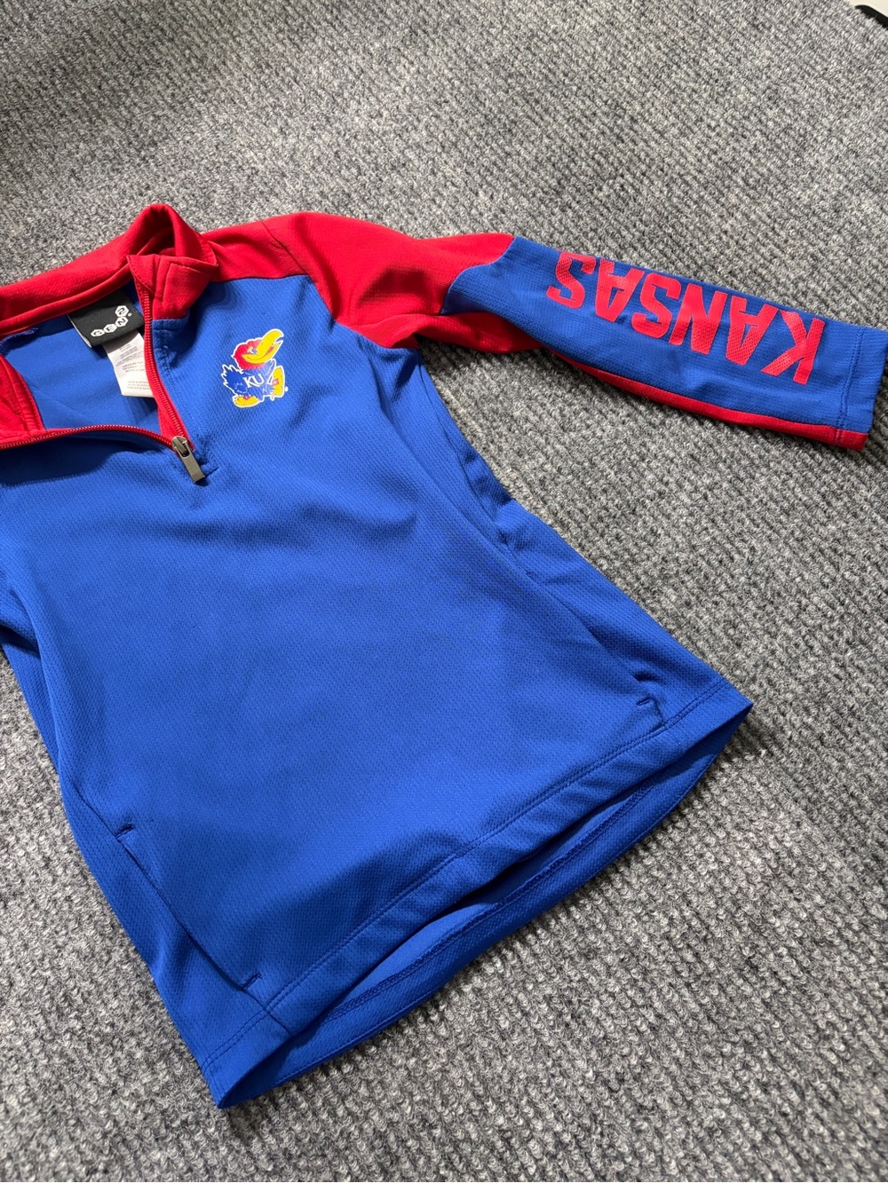 Blue & Red Kansas Jayhawks Quarter-Zip Pullover